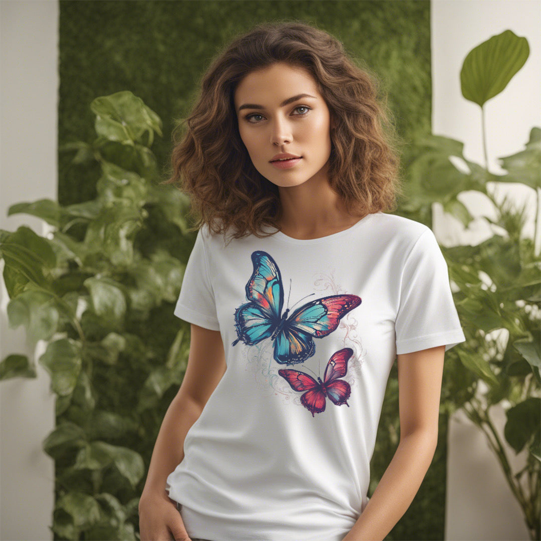Vivid Monarch - Artistic Butterfly Premium Cotton Unisex Tee